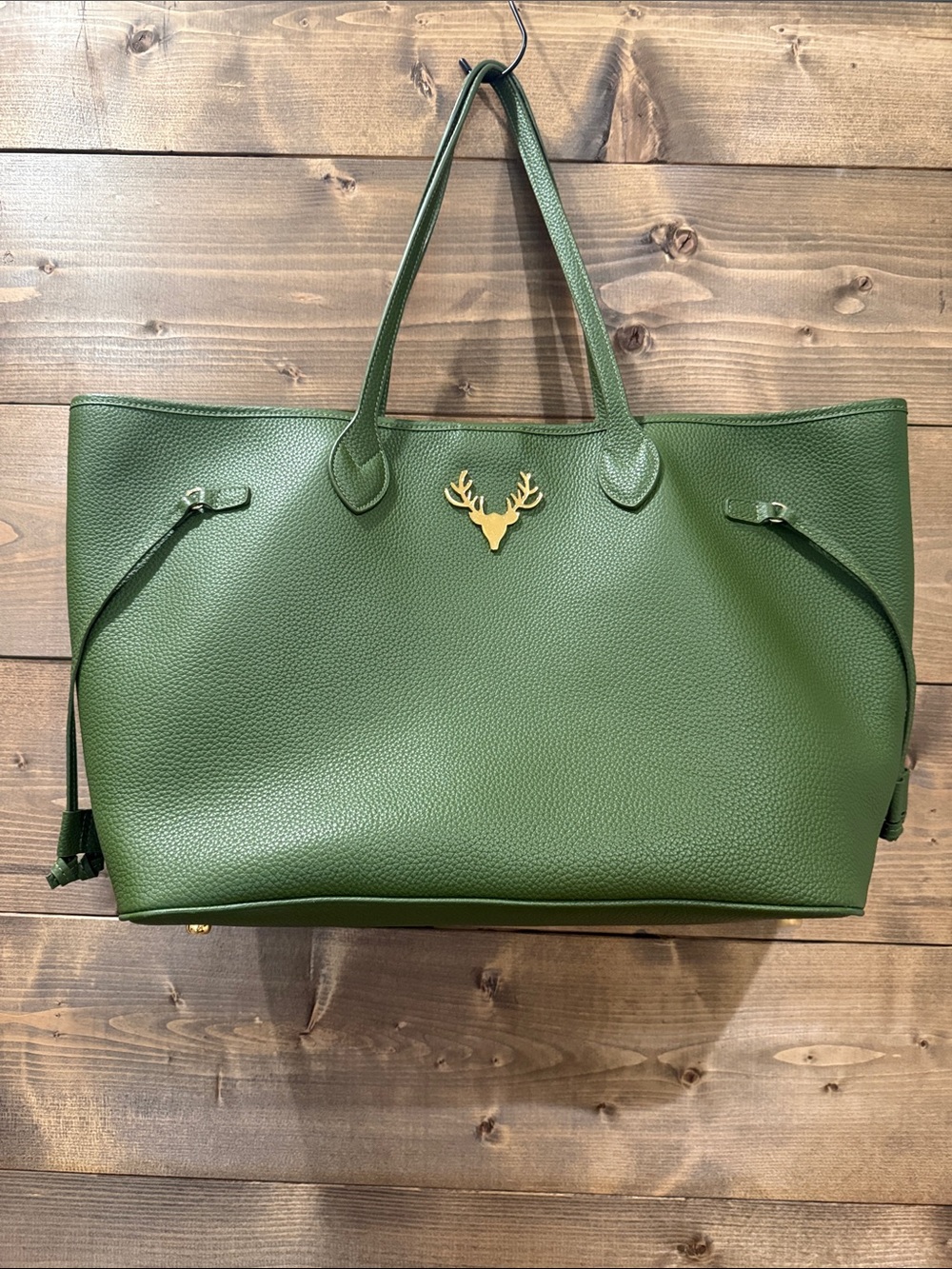 Taxidermy Olive Green Pebbled Tote